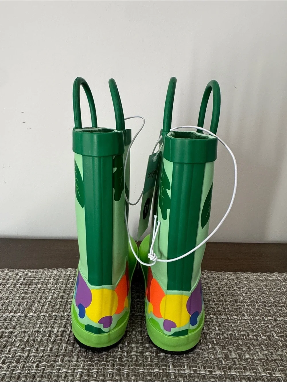 Cat & Jack Green Caterpillar Kesi Rainboots Toddler Size 11 New NWT